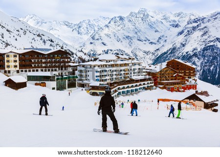 Mountains ski resort Solden Austria - nature and sport background