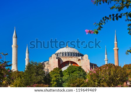 Hagia Sophia in Istanbul Turkey - architecture religion background