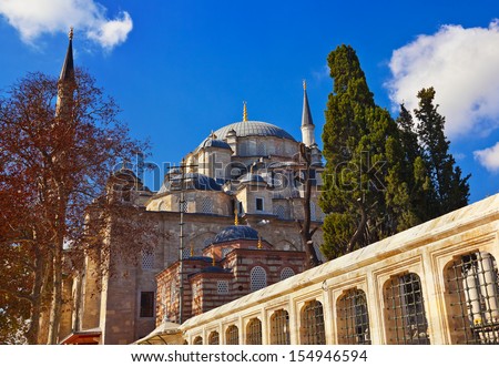 Fatih mosque in Istanbul Turkey - architecture religion background