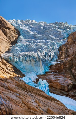 Briksdal glacier - Norway - nature and travel background