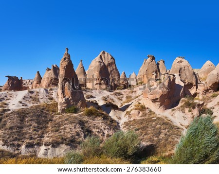 Panorama of Camel rock at Cappadocia Turkey - nature background