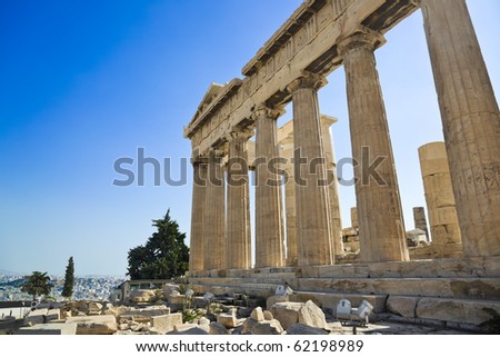 Parthenon temple in Acropolis at Athens, Greece - travel background