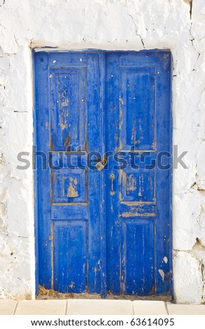 Old door and lock on street - abstract background