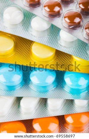 Packs of pills - abstract medical background