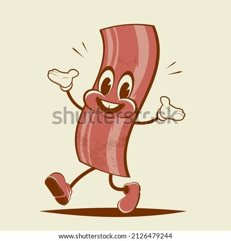 cartoon illustration of a funny bacon