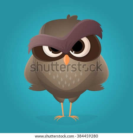 angry cartoon owl