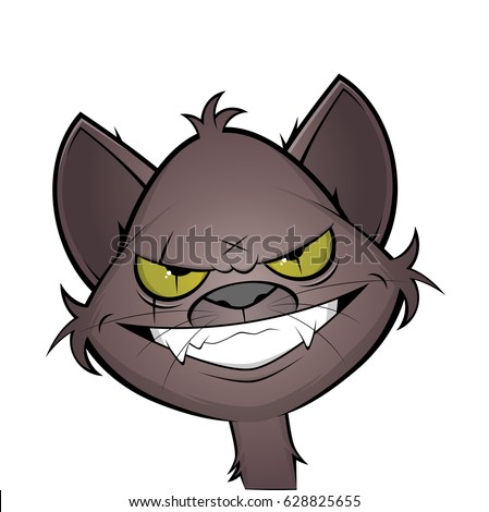 evil grinning cartoon cat
