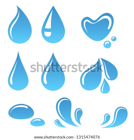 Simple drop vector icon isolated on white background