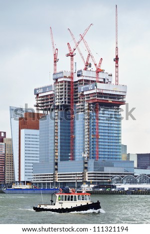 ROTTERDAM-AUG. 7: Construction site on Aug. 7, 2012 in Rotterdam, The Netherlands.  Building \