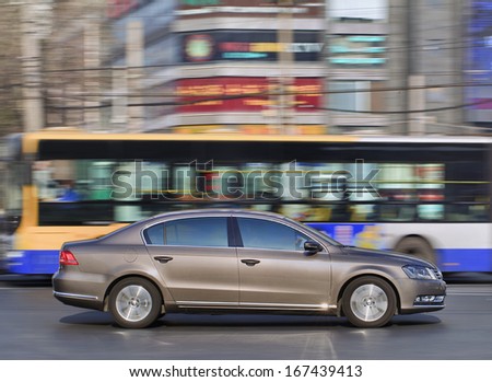 BEIJING-DEC. 6. VW Passat. VW\'s nine-months sales in China rose 18 % to 2.35 million vehicles, its goal is passing GM and Toyota to become the world\'s biggest car maker. Beijing, December 6. 2013.