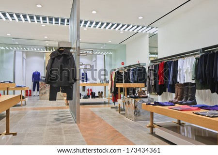 BEIJING-JAN. 25. 29. Fashion store interior. China becomes largest fashion market within 5 years. Its luxury market is forecast by McKinsey to soar to US$27 billion by 2015. Beijing, Jan. 25, 2014.