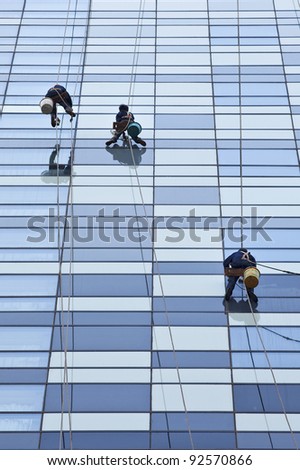 BEIJING - MAY 7, 2011. Beijing Window washers on May 7, 2011. They are known as \