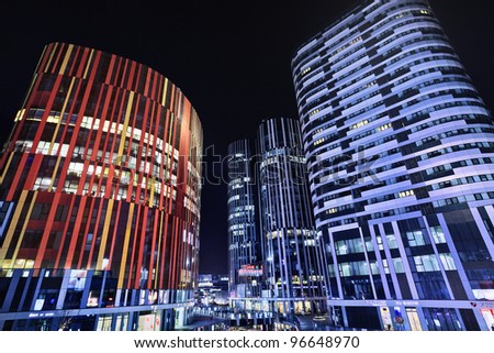 BEIJING - FEB. 10: The SOHO Sanlitun office and shopping area on Feb. 10, 2012 in Beijing. SOHO Sanlitun is a new mixed commercial and residential area with a surface of 465,680 square meters.