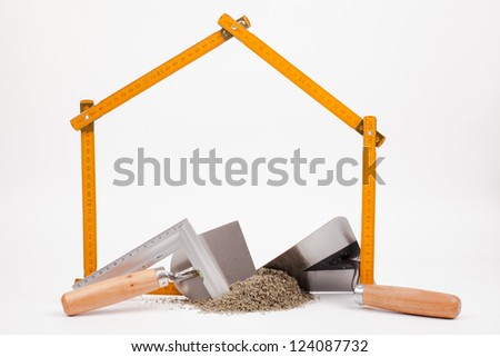 home symbol and mason tools