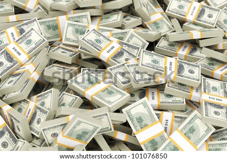 a huge pile of money