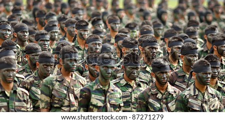 KUALA LUMPUR, MALAYSIA - SEPT. 30: unidentified participants ready to perform dance at Convocation Festival at National Defense University Of Malaysia, Kuala Lumpur, Malaysia on September 30, 2011.