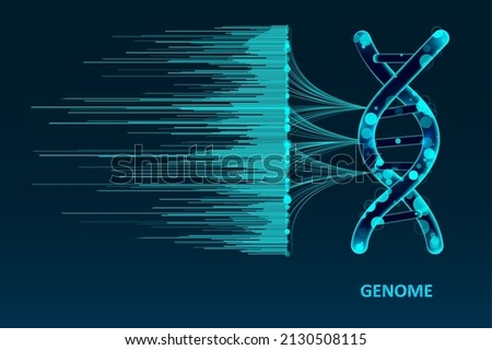 Big genomic data visualization. DNA test, genom map. Graphic concept for your design