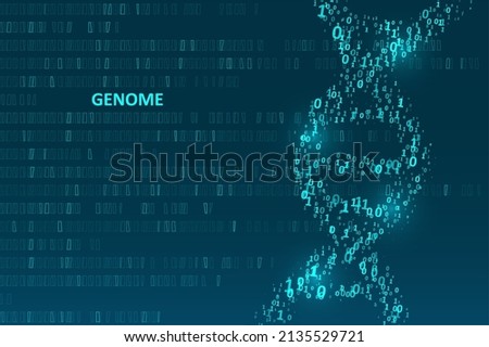 Big genomic data visualization. DNA test, genom map. Graphic concept for your design