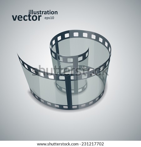 Spiral of film strip. Graphic concept for your design. vector illustration eps10