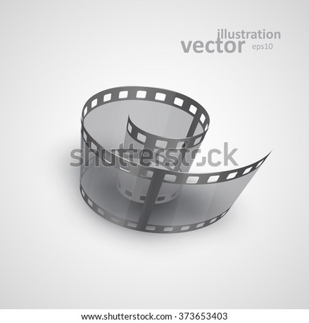 Spiral of film strip. Graphic concept for your design. vector illustration eps10