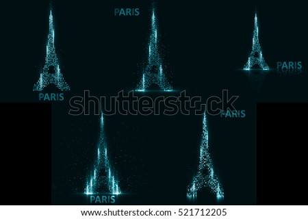 Technology image of Paris. The concept vector illustration eps10