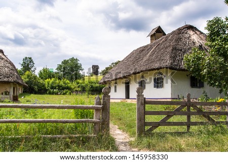 old house in the village in summer