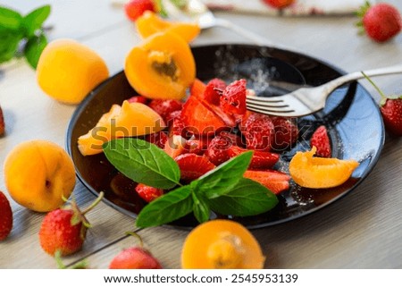 Image, Stock Photo Fruit salad with whole fruits