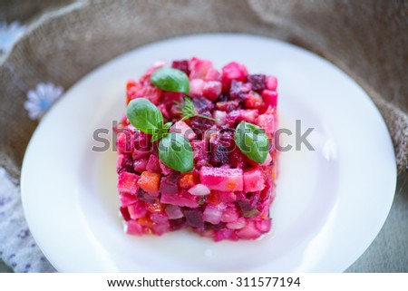 salad of boiled vegetables on a plate