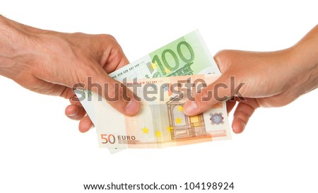 Similar – Image, Stock Photo Hands take out Euro from wallet