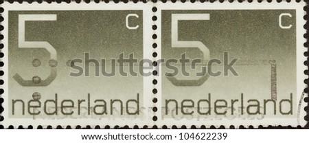 HOLLAND - CIRCA 1990: Stamp printed in the Netherlands shows the value it is worth, circa 1990