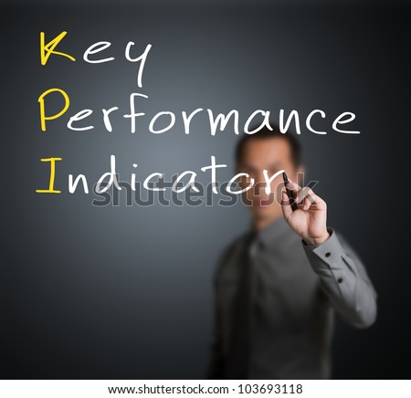 business man writing key performance indicator ( KPI ) concept