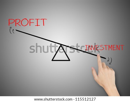 concept of investment make profit on balance bar