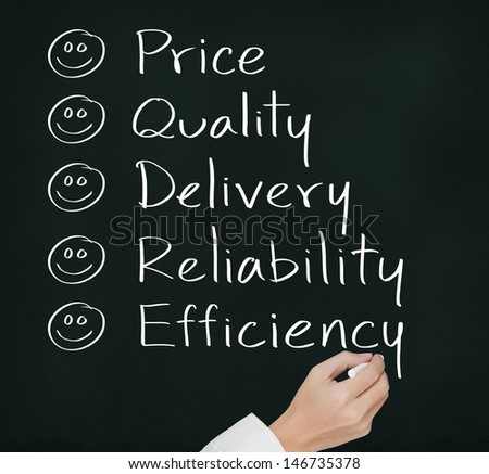 customer hand writing  happy on  price quality delivery reliability and efficiency
