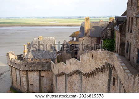 Similar – Image, Stock Photo Bay of Mont Saint-Michel trampled by salt meadows sheep, Brittany, France