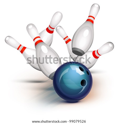 Bowling ball crashing into the pins