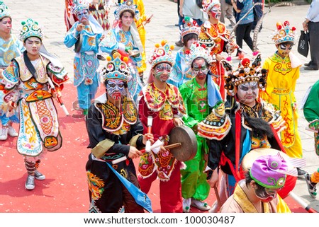 GUANGZHOU, CHINA  - APR 13: Prayer ceremony on Apr 13, 2012 in Mazu Culture Festival. This is China's traditional festivals, Held on the Mar 21 lunar each year, Pray for good luck.