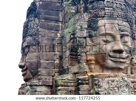 Bayon stone statue ,siem reap ,Cambodia, was inscribed on the UNESCO World Heritage List in 1992.
