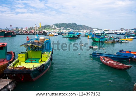 HONG KONG, CHINA - DEC 30: Fishing boats on December  30, 2012 in Cheung Chau, Cheung Chau is an island in Hong Kong,Population of about 30,000,major tourist attractions in Hong Kong