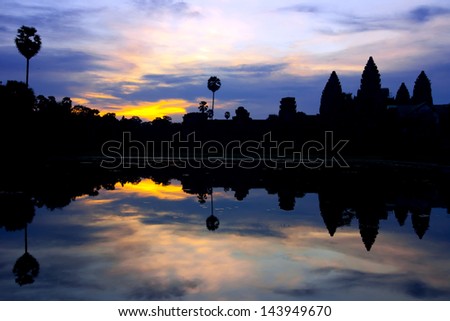 Angkor wat sunrise, Siem reap,Cambodia, was inscribed on the UNESCO World Heritage List in 1992.