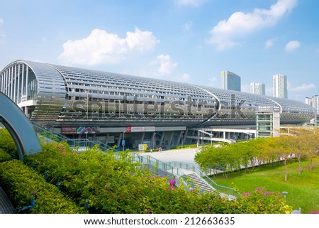 GUANGZHOU, CHINA - AUG 24: CHINA IMPORT AND EXPORT FAIR COMPLEX on Aug 24, 2014 in Guangzhou. This is the world\'s largest convention and exhibition center,An area of 713,000 square meters.