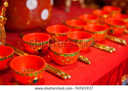 GUANGZHOU, CHINA  - AUG 5: Traditional handicrafts on Aug 5, 2011 in 2011 Guangzhou Magpie Cultural Festival. This is China\'s traditional festivals, Held on the July 7 lunar each year, Pray for love.