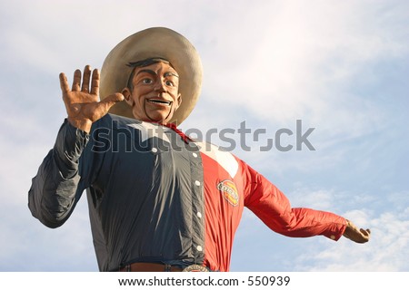 Big Tex, the gigantic mascot of the State Fair of Texas in Dallas, Texas.