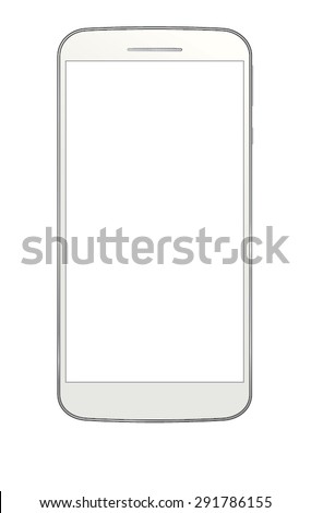 Cell phone with white background.