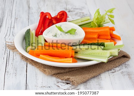 Similar – Image, Stock Photo Assorted vegetables and napkins on table