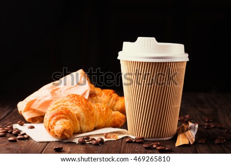 Similar – Image, Stock Photo Delicious croissants with paper bag