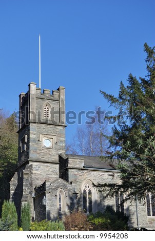 A view of St Mary's church near William Wordsworth's former home at Rydal in the English lake District