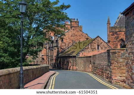 A view along the West Walls, near Carlisle Cathedral, Cumbria, England