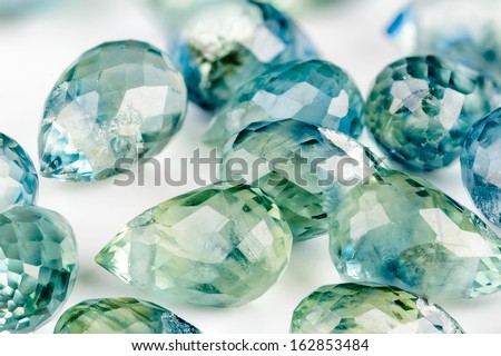 Blue and green sapphire briolettes