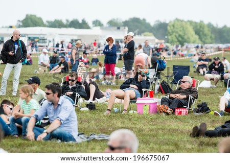 KALLINGE, SWEDEN - JUNE 01, 2014: Swedish Air Force air show 2014 at F 17 Wing. Part of the crowd attending the event.