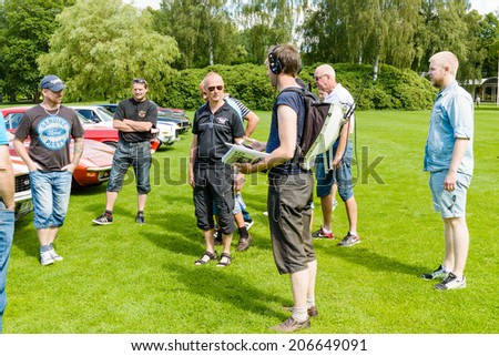 RONNEBY, SWEDEN - JULY 17, 2014: Press show for upcoming event \